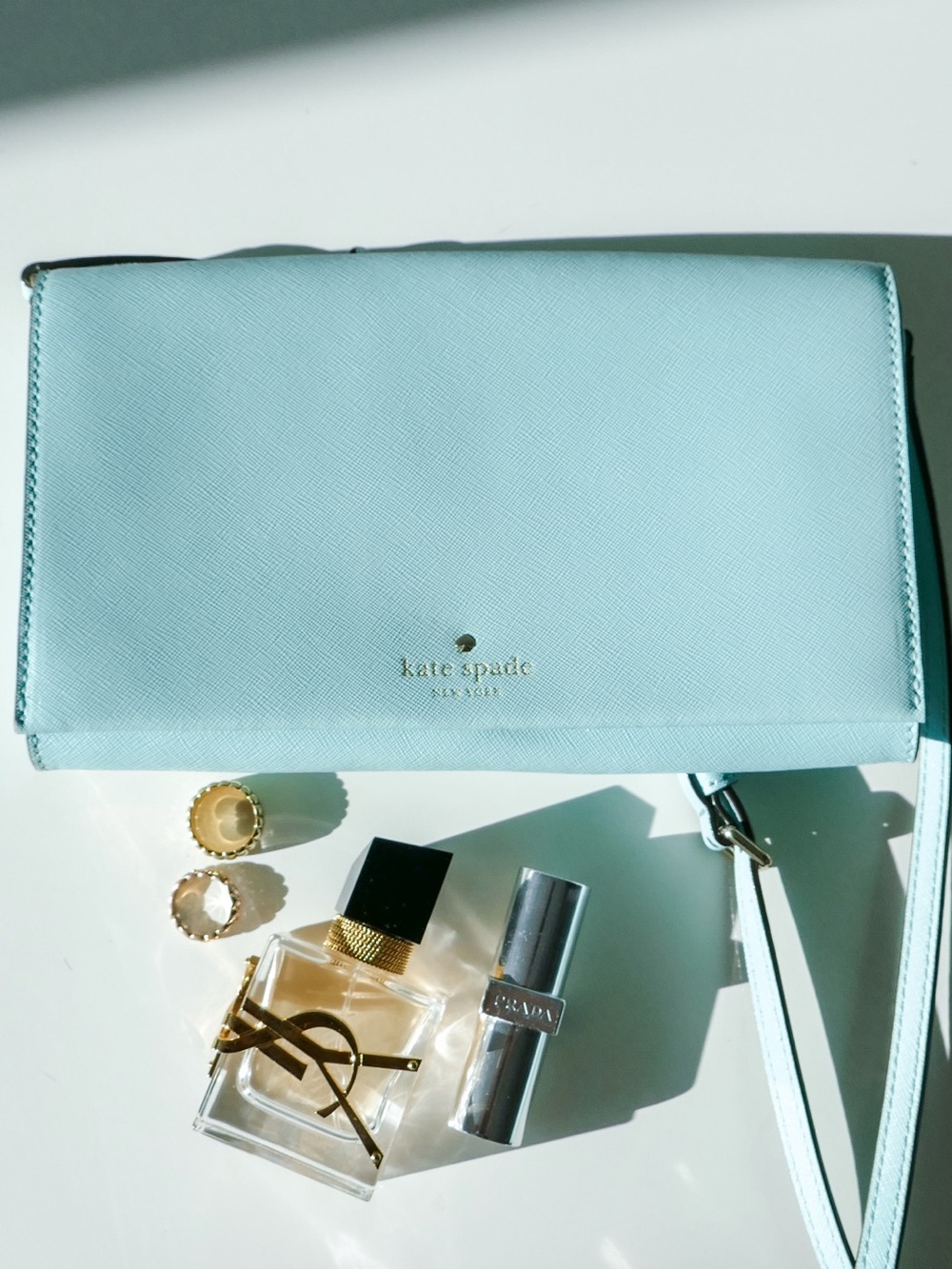 kate spade Light Blue Cedar Street Cali Convertible Crossbody Purse/Clutch
